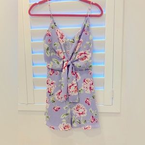 Lavender floral romper